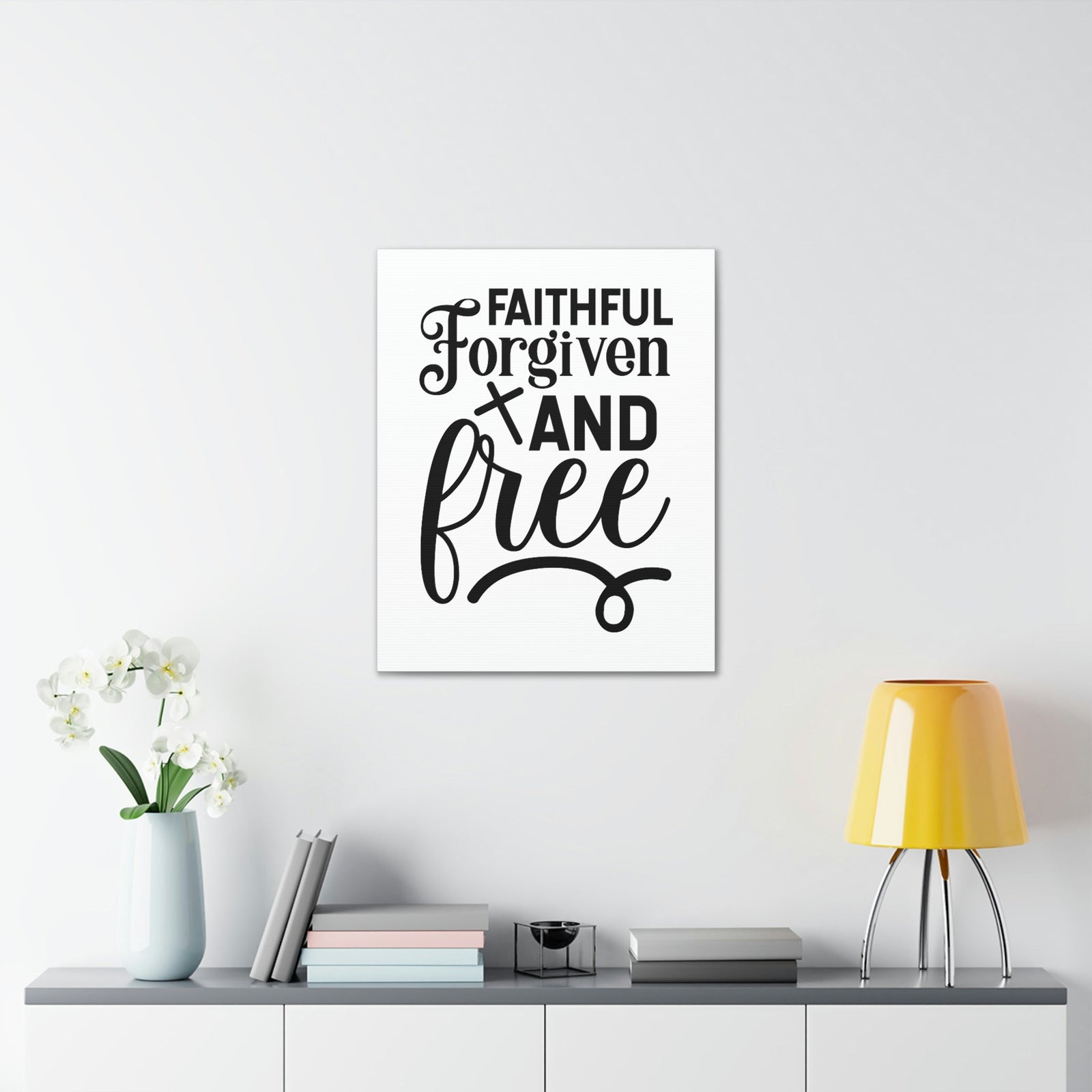 Scripture Walls Faithful, Forgiven And Free Mark 11:25 Christian Wall Art Bible Verse Print Ready to Hang Unframed-Express Your Love Gifts
