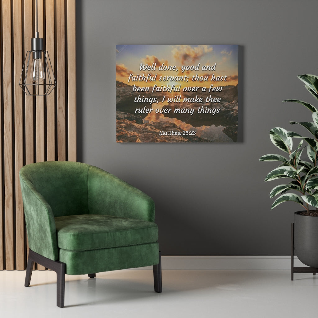 Scripture Walls Faithful Servant Matthew 25:23 Bible Verse Canvas Christian Wall Art Ready to Hang Unframed-Express Your Love Gifts