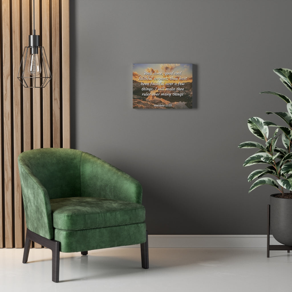 Scripture Walls Faithful Servant Matthew 25:23 Bible Verse Canvas Christian Wall Art Ready to Hang Unframed-Express Your Love Gifts