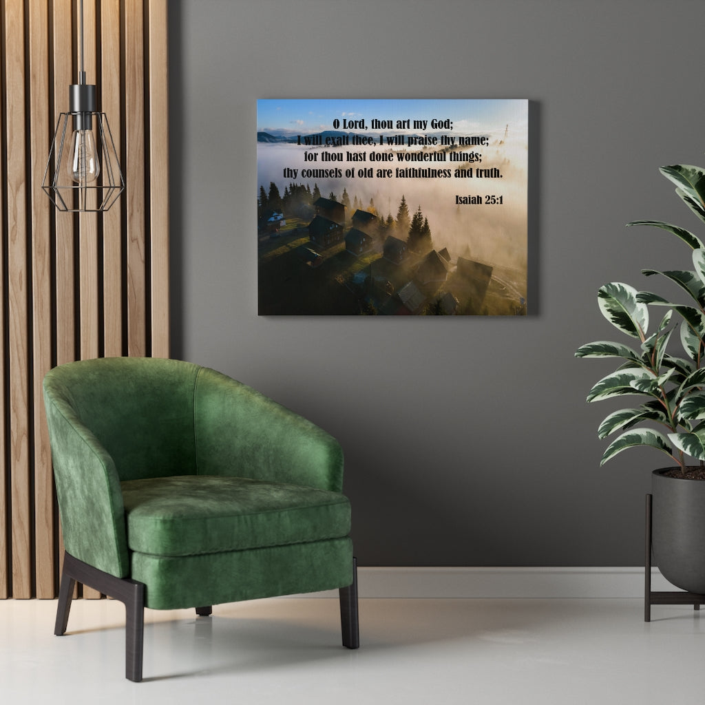 Scripture Walls Faithfullness and Truth Isaiah 25:1 Bible Verse Canvas Christian Wall Art Ready to Hang Unframed-Express Your Love Gifts