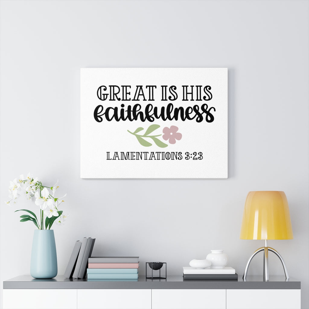 Scripture Walls Faithfulness Lamentations 3:23 Bible Verse Canvas Christian Wall Art Ready to Hang Unframed-Express Your Love Gifts