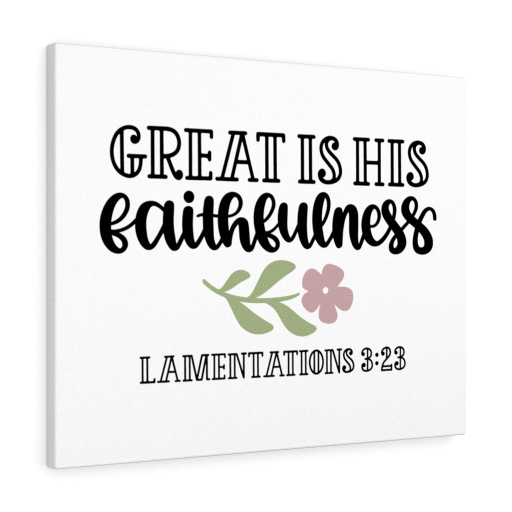 Scripture Walls Faithfulness Lamentations 3:23 Bible Verse Canvas Christian Wall Art Ready to Hang Unframed-Express Your Love Gifts