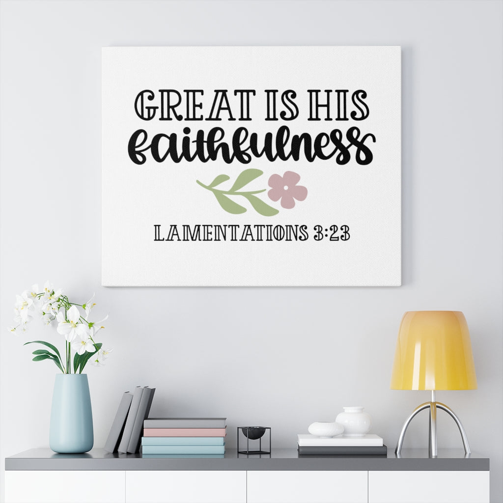 Scripture Walls Faithfulness Lamentations 3:23 Bible Verse Canvas Christian Wall Art Ready to Hang Unframed-Express Your Love Gifts