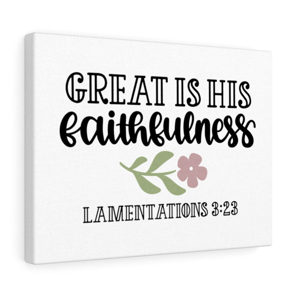 Scripture Walls Faithfulness Lamentations 3:23 Bible Verse Canvas Christian Wall Art Ready to Hang Unframed-Express Your Love Gifts