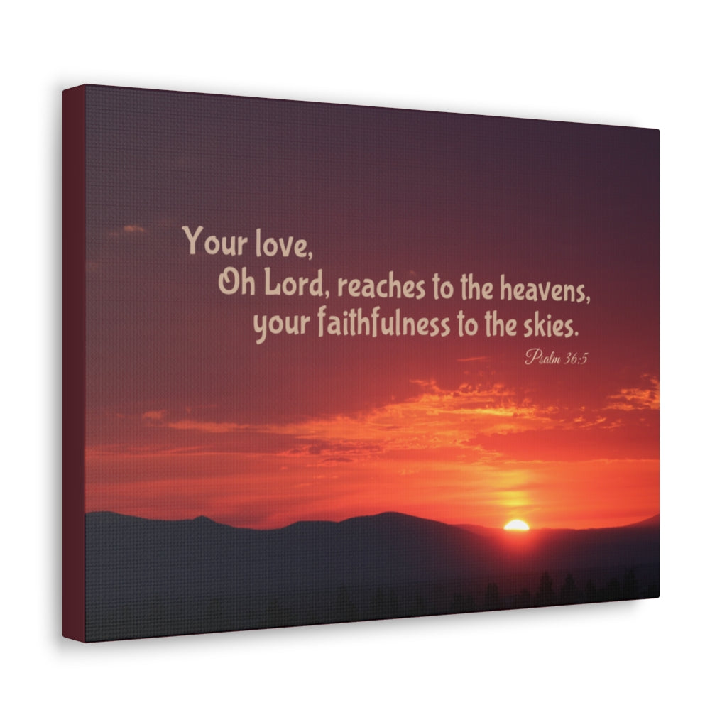 Scripture Walls Faithfulness To The Skies Psalm 36:5 Bible Verse Canvas Christian Wall Art Ready to Hang Unframed-Express Your Love Gifts