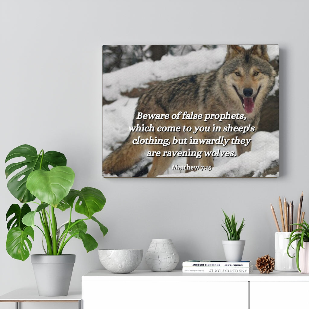 Scripture Walls False Prophets Matthew 7:15 Bible Verse Canvas Christian Wall Art Ready to Hang Unframed-Express Your Love Gifts