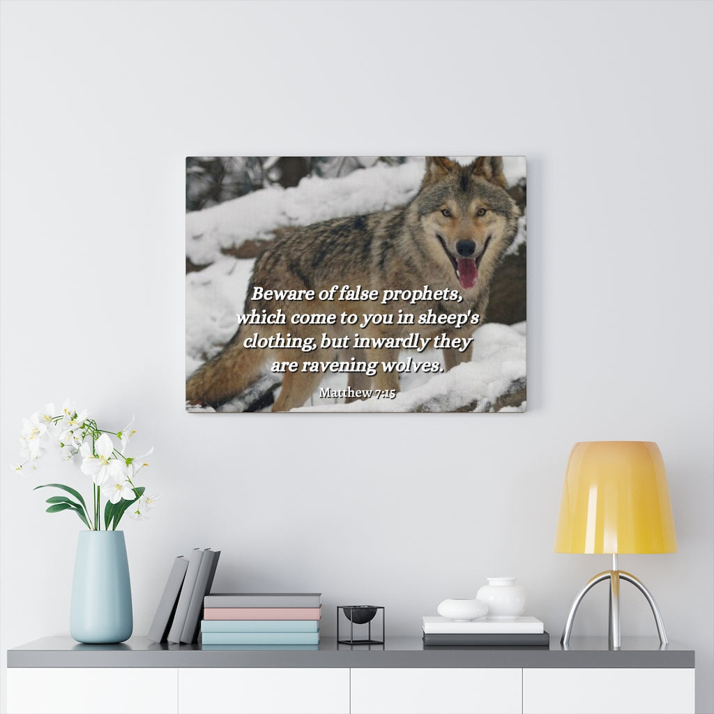 Scripture Walls False Prophets Matthew 7:15 Bible Verse Canvas Christian Wall Art Ready to Hang Unframed-Express Your Love Gifts