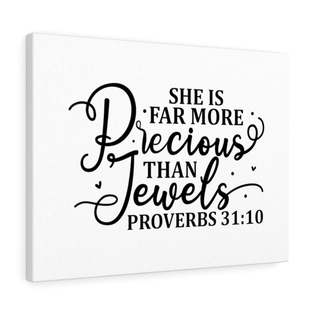 Scripture Walls Far More Precious Proverbs 31:10 Bible Verse Canvas Christian Wall Art Ready to Hang Unframed-Express Your Love Gifts