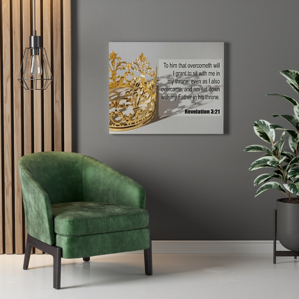 Scripture Walls Father in His Throne Revelation 3:21 Bible Verse Canvas Christian Wall Art Ready to Hang Unframed-Express Your Love Gifts