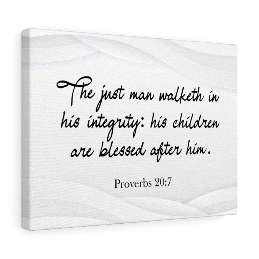 Scripture Walls Father Proverbs 20:7 Bible Verse Canvas Christian Wall Art Ready to Hang Unframed-Express Your Love Gifts