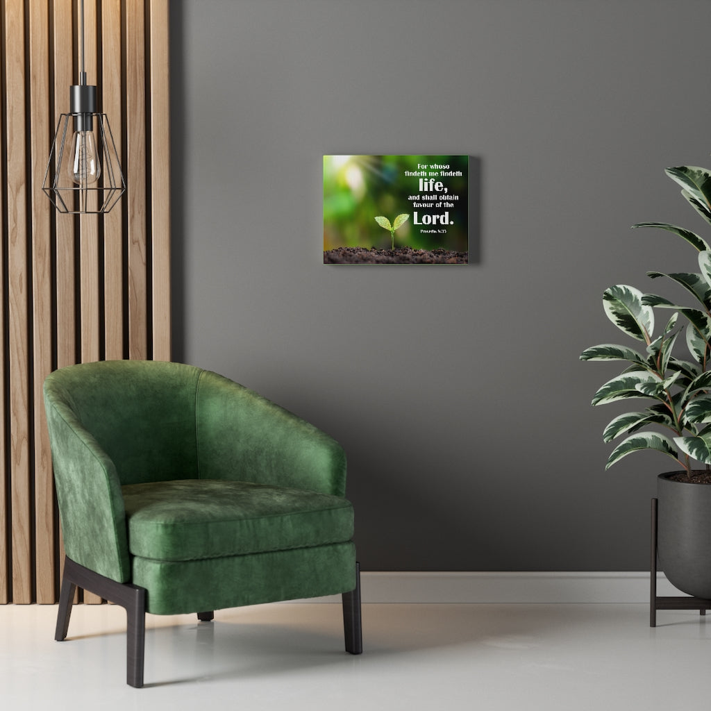 Scripture Walls Favour of The Lord Proverbs 8:35 Bible Verse Canvas Christian Wall Art Ready to Hang Unframed-Express Your Love Gifts