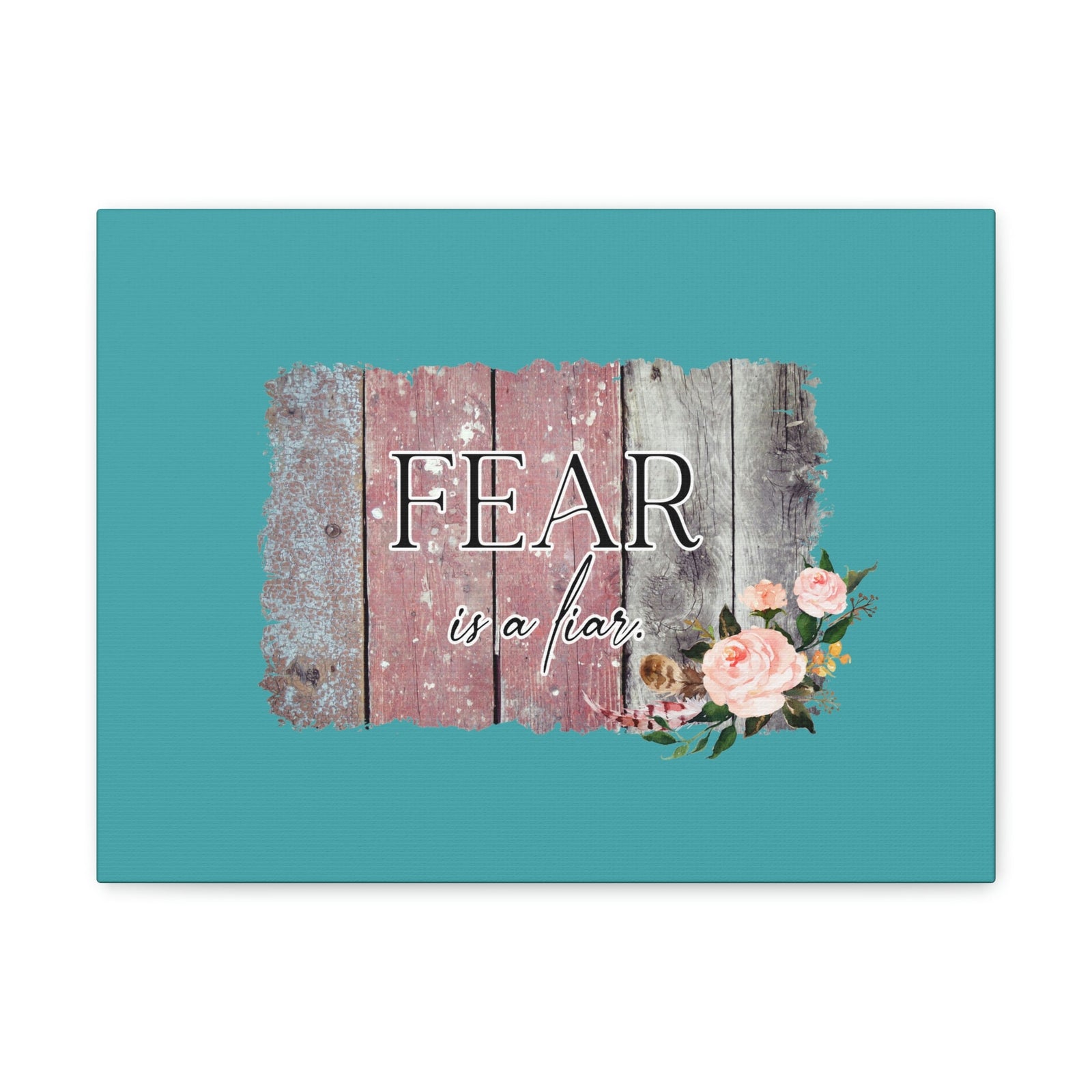 Scripture Walls Fear Is A Liar Pink Proverbs 29:25 Wood Bible Canvas Christian Wall Art Ready to Hang Unframed-Express Your Love Gifts