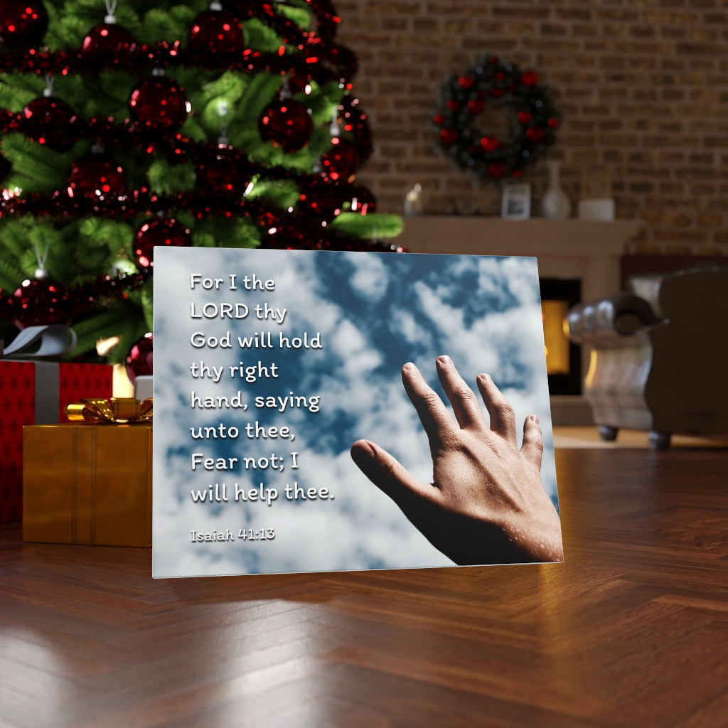 Scripture Walls Fear Not Hand Isaiah 41:13 Bible Verse Canvas Christian Wall Art Ready to Hang Unframed-Express Your Love Gifts