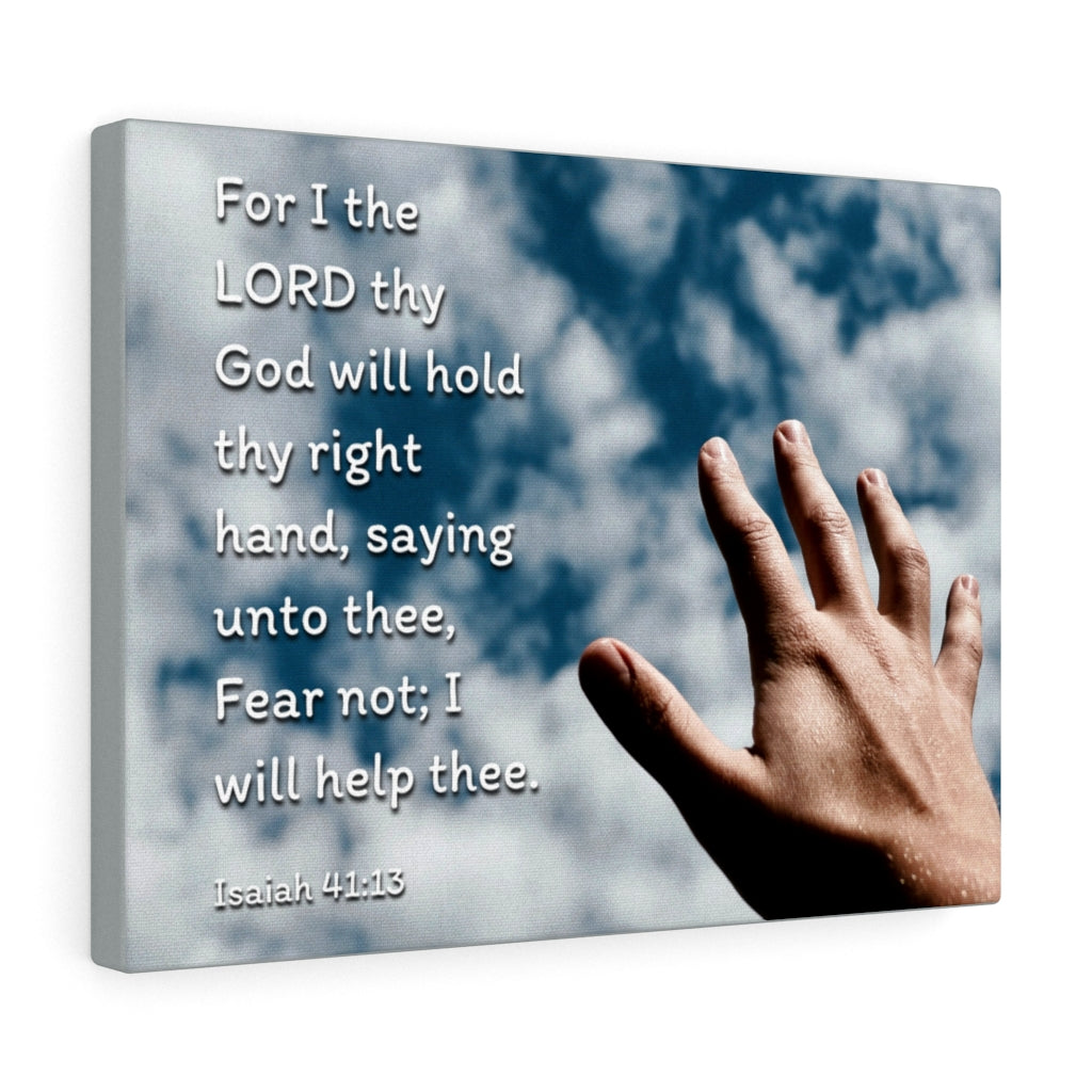 Scripture Walls Fear Not Hand Isaiah 41:13 Bible Verse Canvas Christian Wall Art Ready to Hang Unframed-Express Your Love Gifts