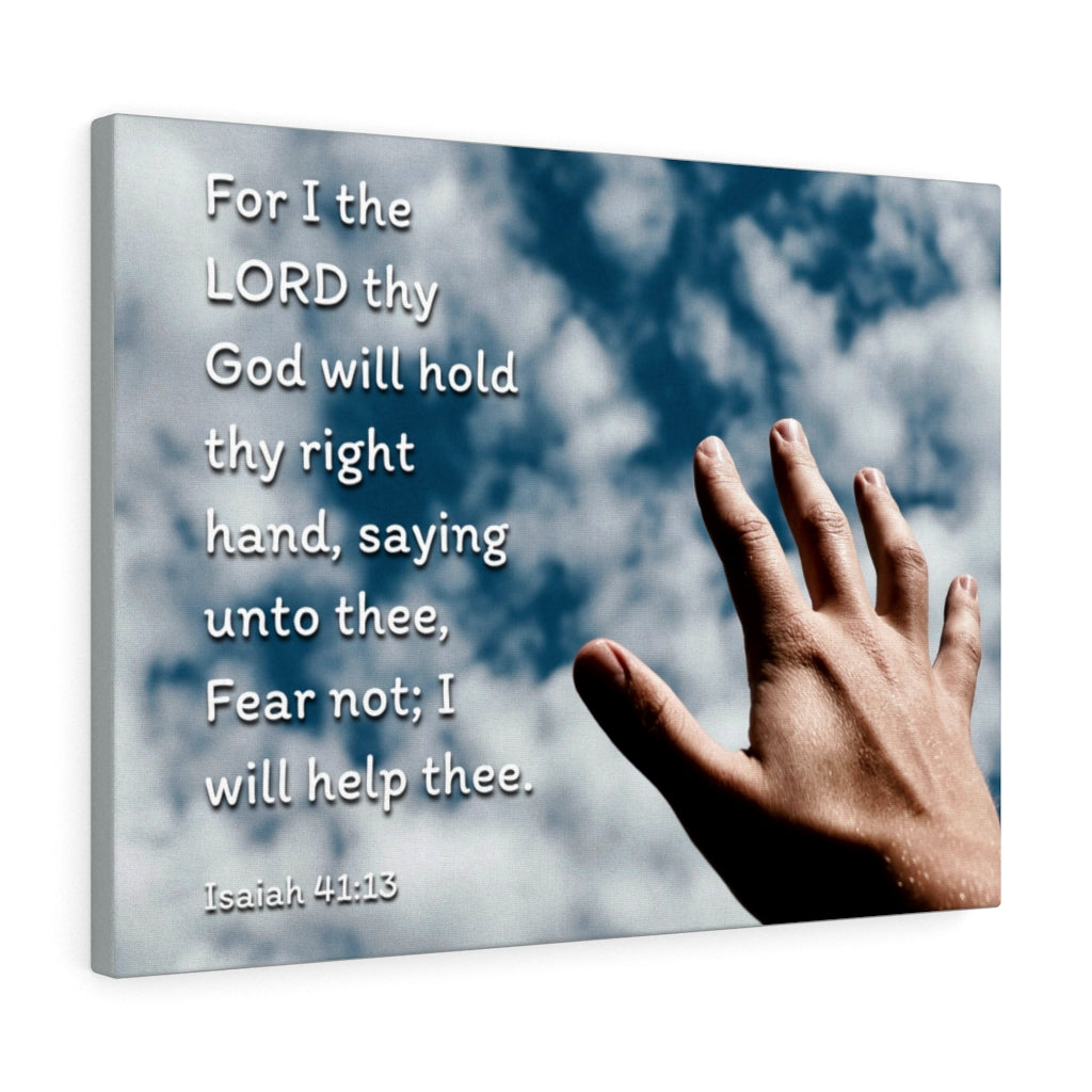 Scripture Walls Fear Not Hand Isaiah 41:13 Bible Verse Canvas Christian Wall Art Ready to Hang Unframed-Express Your Love Gifts
