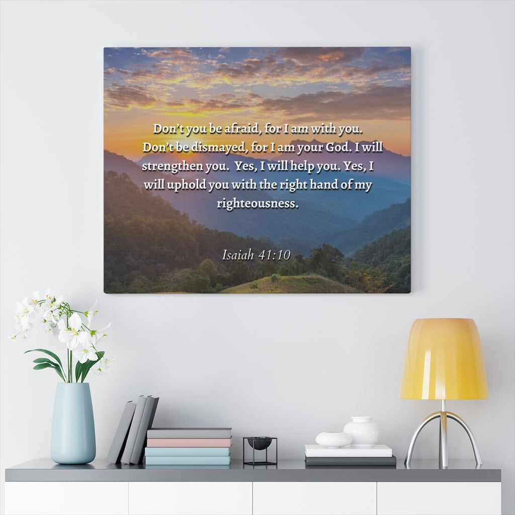 Scripture Walls Fear Not Isaiah 41:10 Sunset Bible Verse Canvas Christian Wall Art Ready to Hang Unframed-Express Your Love Gifts