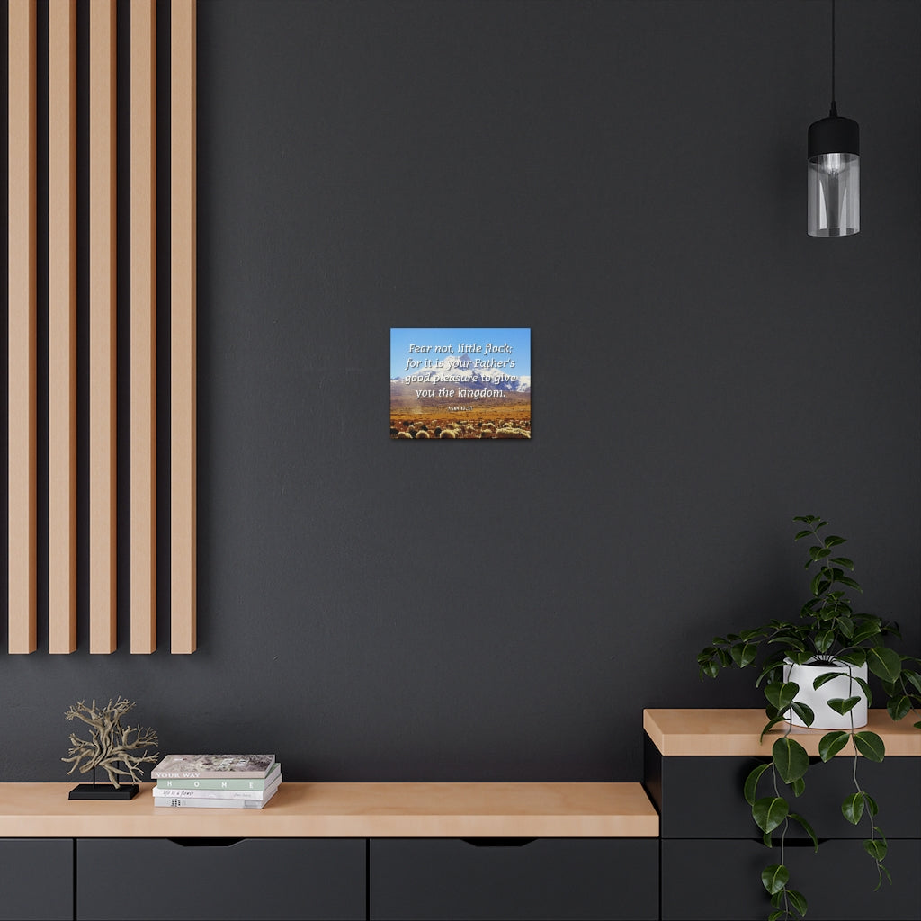 Scripture Walls Fear Not Little Flock Luke 12:32 Bible Verse Canvas Christian Wall Art Ready to Hang Unframed-Express Your Love Gifts