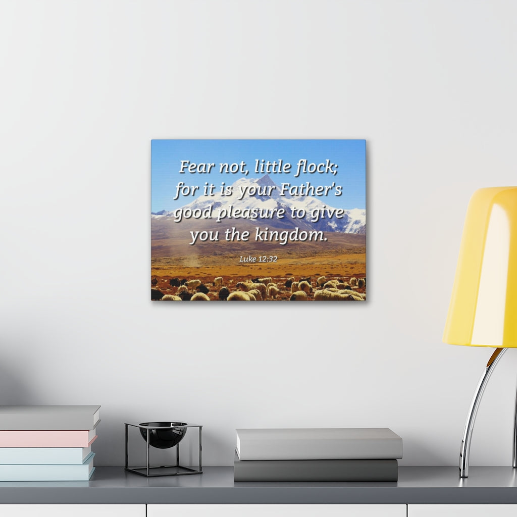Scripture Walls Fear Not Little Flock Luke 12:32 Bible Verse Canvas Christian Wall Art Ready to Hang Unframed-Express Your Love Gifts