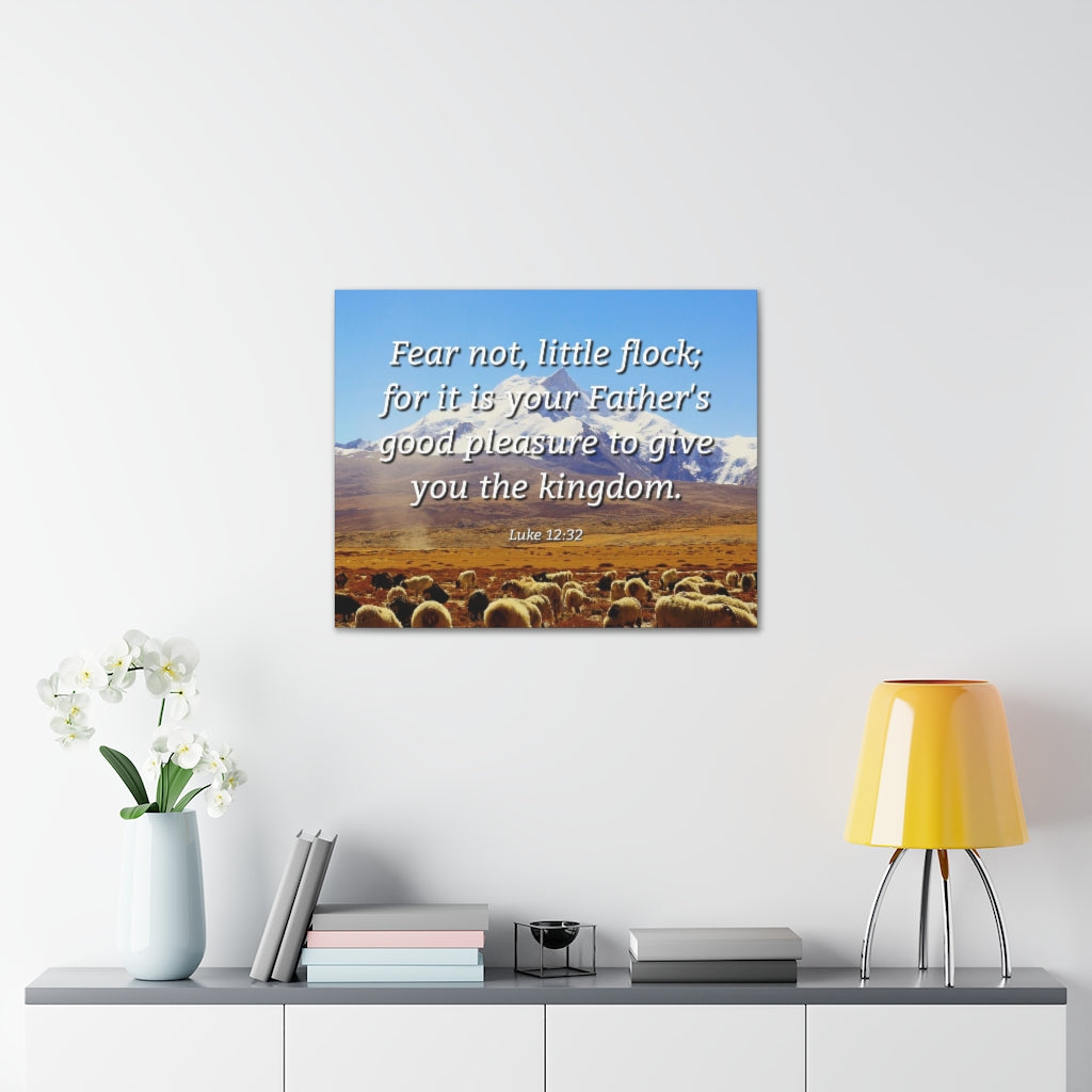 Scripture Walls Fear Not Little Flock Luke 12:32 Bible Verse Canvas Christian Wall Art Ready to Hang Unframed-Express Your Love Gifts