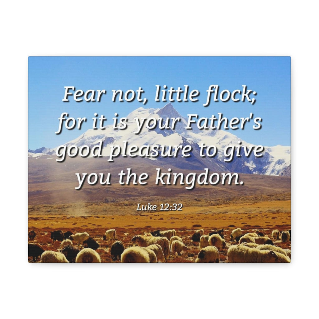 Scripture Walls Fear Not Little Flock Luke 12:32 Bible Verse Canvas Christian Wall Art Ready to Hang Unframed-Express Your Love Gifts