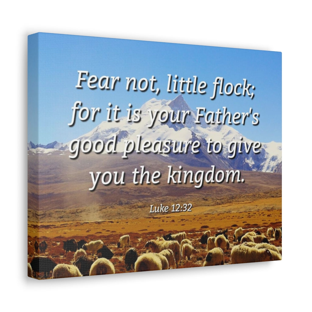 Scripture Walls Fear Not Little Flock Luke 12:32 Bible Verse Canvas Christian Wall Art Ready to Hang Unframed-Express Your Love Gifts