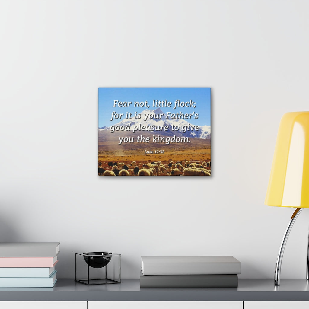Scripture Walls Fear Not Little Flock Luke 12:32 Bible Verse Canvas Christian Wall Art Ready to Hang Unframed-Express Your Love Gifts