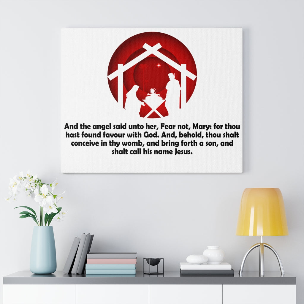 Scripture Walls Fear Not Mary Luke 1:30-31 Bible Verse Canvas Christian Wall Art Ready to Hang Unframed-Express Your Love Gifts