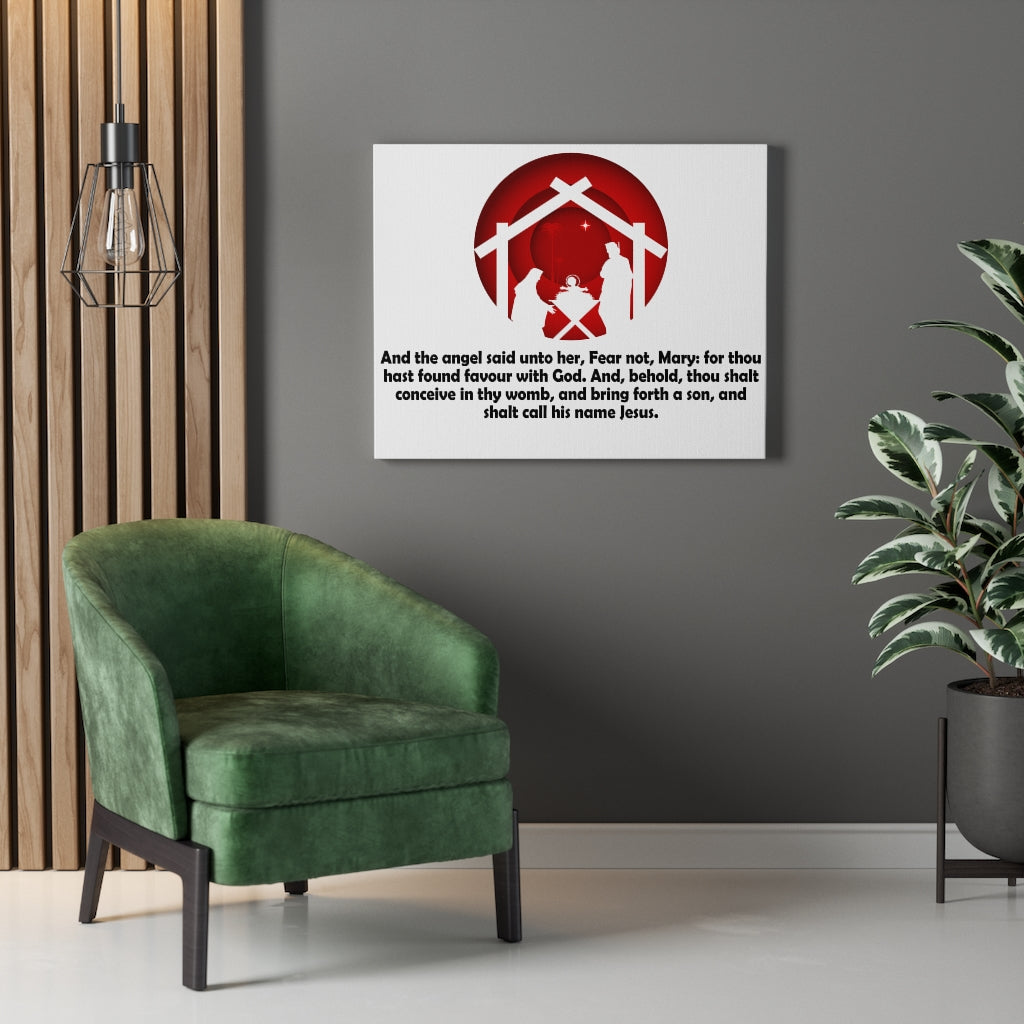 Scripture Walls Fear Not Mary Luke 1:30-31 Bible Verse Canvas Christian Wall Art Ready to Hang Unframed-Express Your Love Gifts