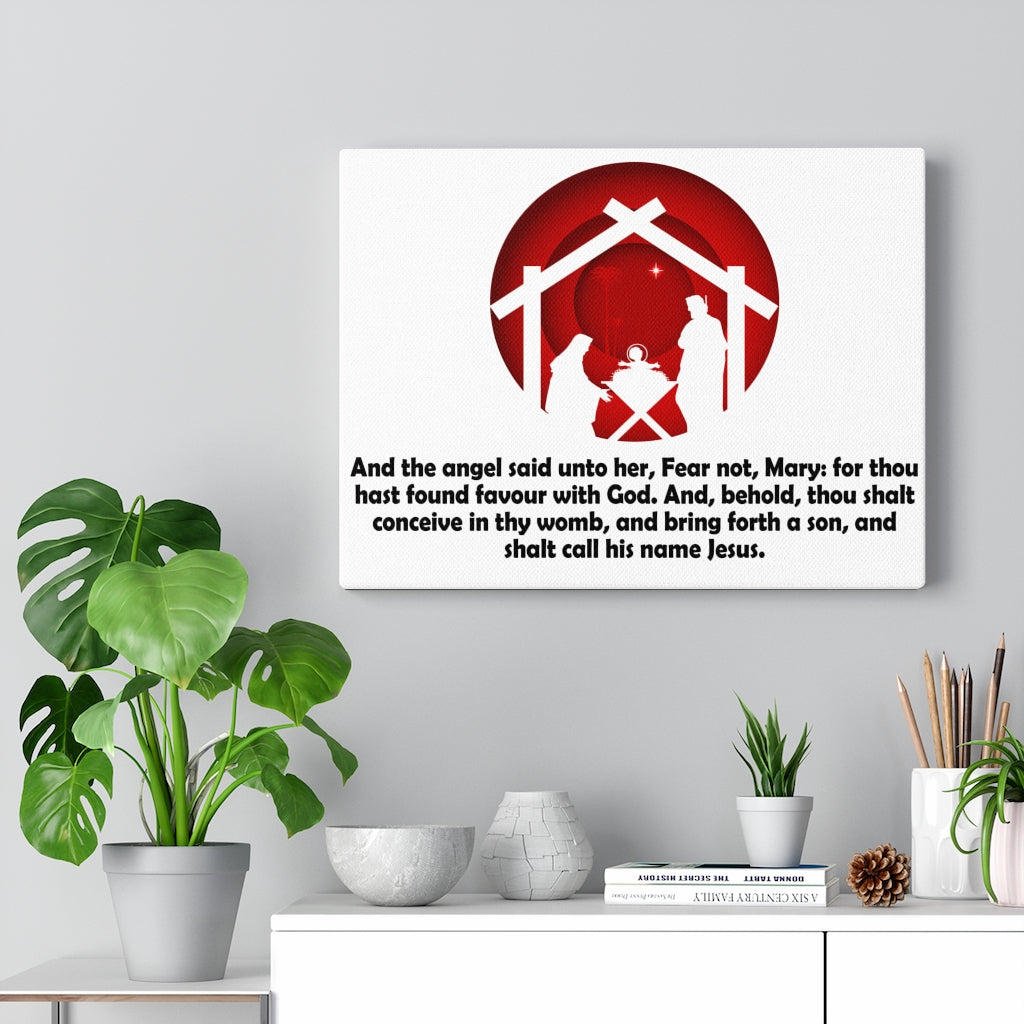 Scripture Walls Fear Not Mary Luke 1:30-31 Bible Verse Canvas Christian Wall Art Ready to Hang Unframed-Express Your Love Gifts