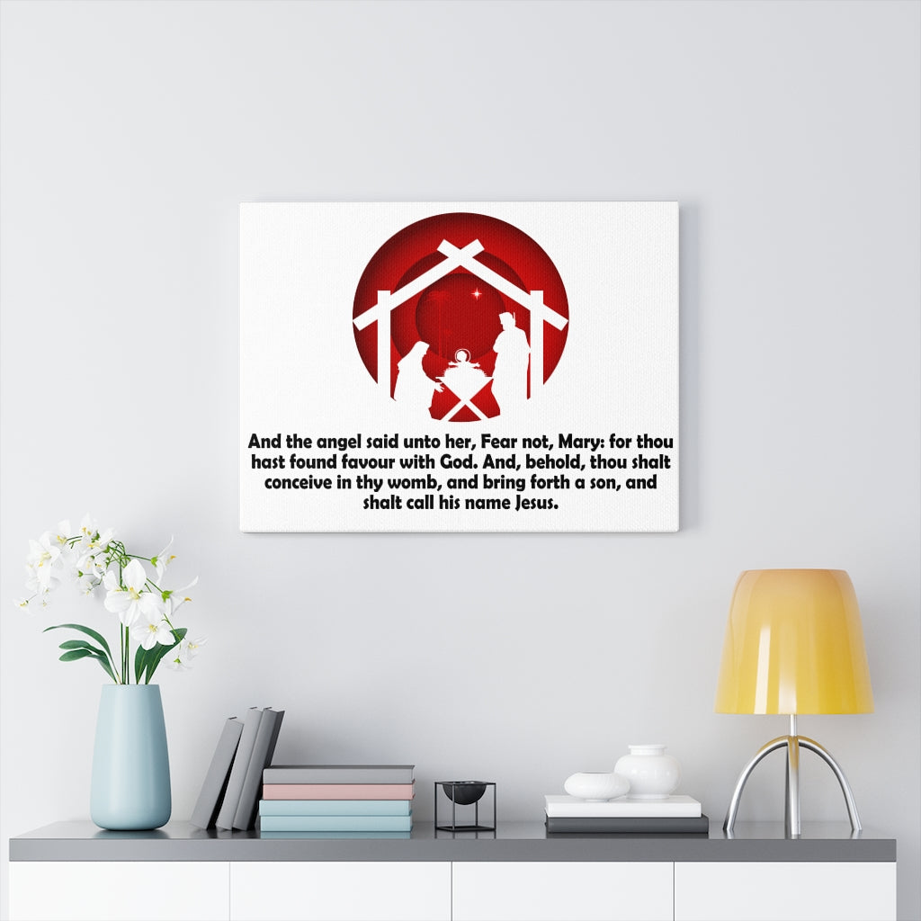 Scripture Walls Fear Not Mary Luke 1:30-31 Bible Verse Canvas Christian Wall Art Ready to Hang Unframed-Express Your Love Gifts