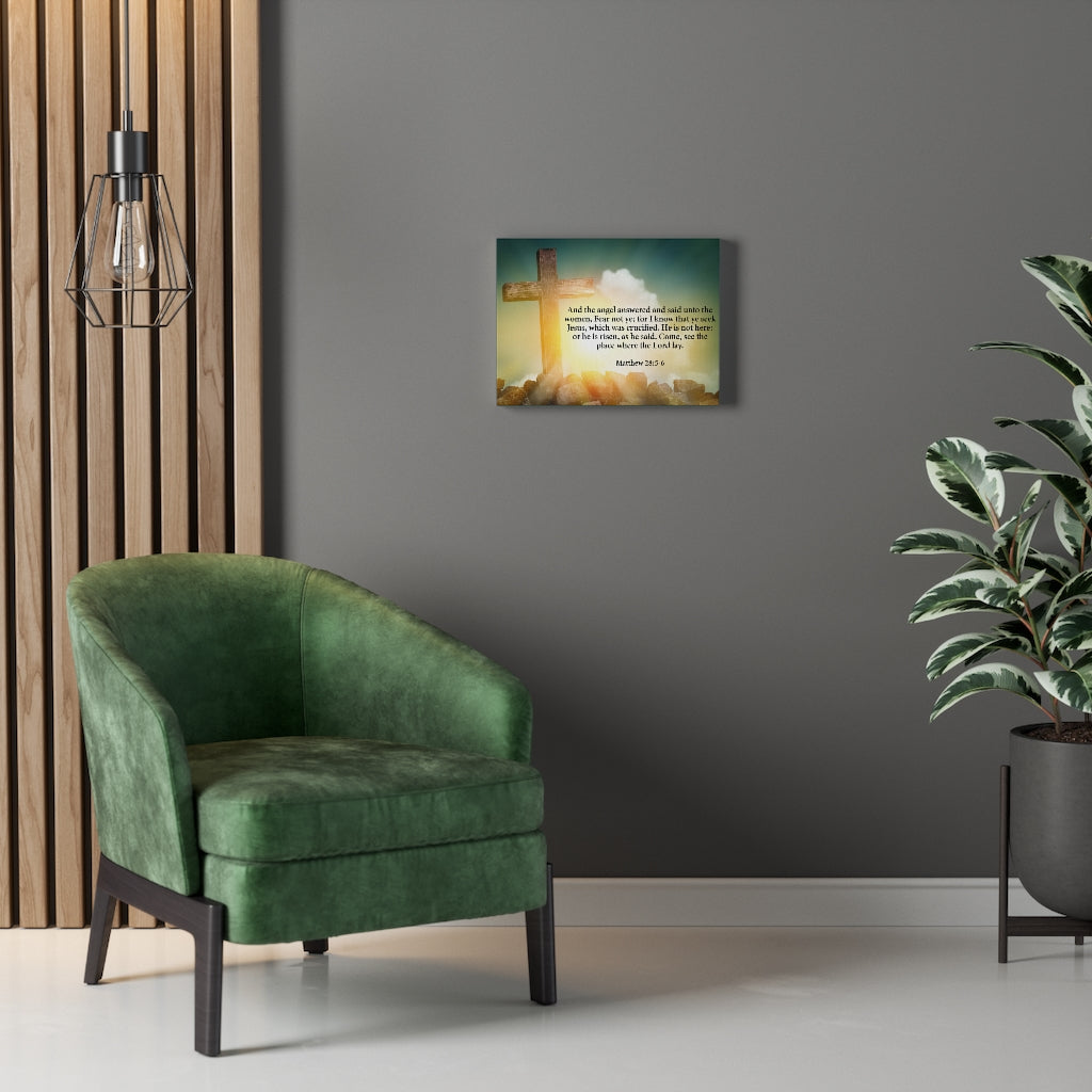 Scripture Walls Fear Not Ye Matthew 28:5-6 Bible Verse Canvas Christian Wall Art Ready to Hang Unframed-Express Your Love Gifts