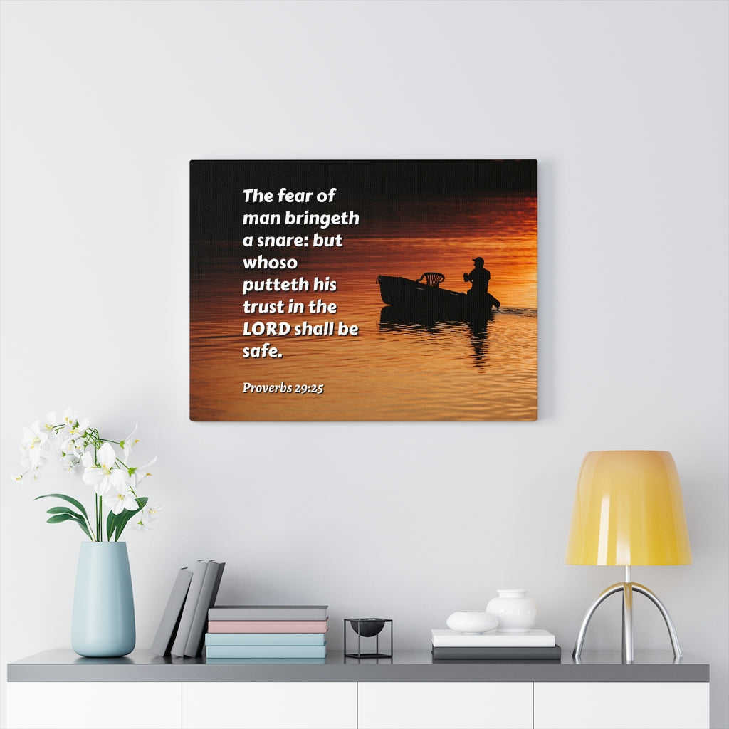 Scripture Walls Fear Of Man Proverbs 29:25 Bible Verse Canvas Christian Wall Art Ready to Hang Unframed-Express Your Love Gifts