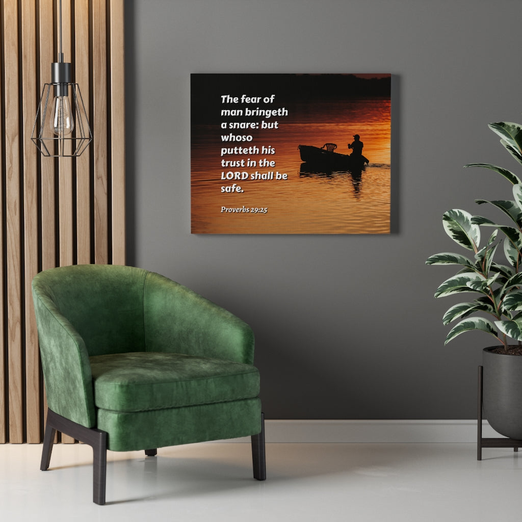 Scripture Walls Fear Of Man Proverbs 29:25 Bible Verse Canvas Christian Wall Art Ready to Hang Unframed-Express Your Love Gifts