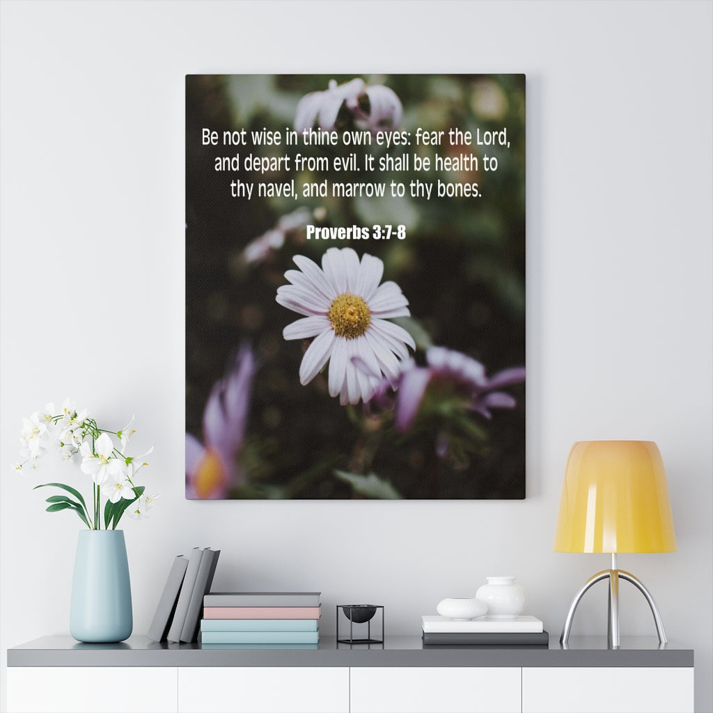 Scripture Walls Fear The Lord Proverbs 3:7-8 Bible Verse Canvas Christian Wall Art Ready to Hang Unframed-Express Your Love Gifts