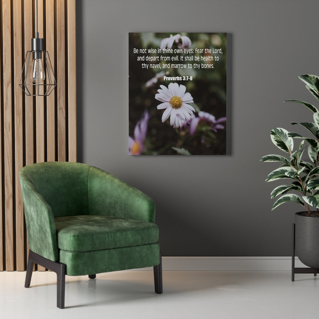 Scripture Walls Fear The Lord Proverbs 3:7-8 Bible Verse Canvas Christian Wall Art Ready to Hang Unframed-Express Your Love Gifts