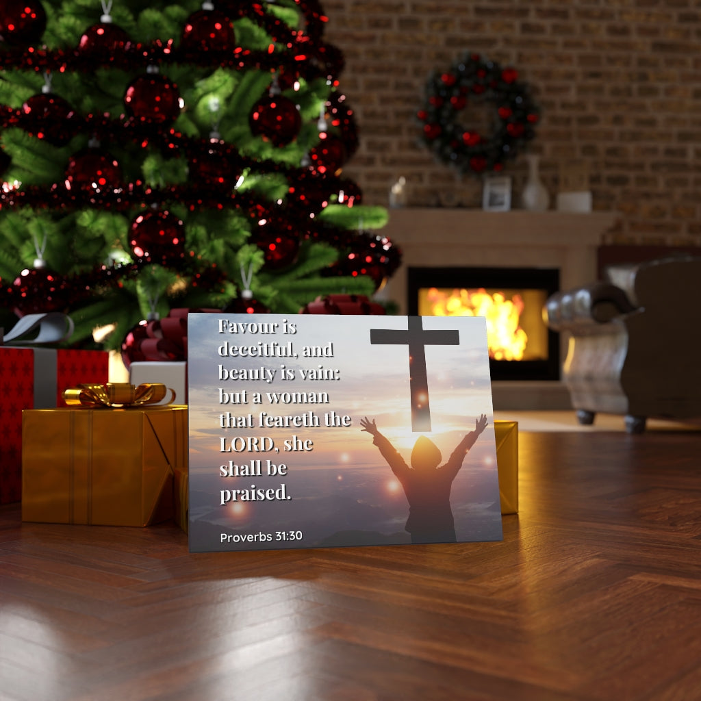 Scripture Walls Fear The Lord Proverbs 31:30 Bible Verse Canvas Christian Wall Art Ready to Hang Unframed-Express Your Love Gifts