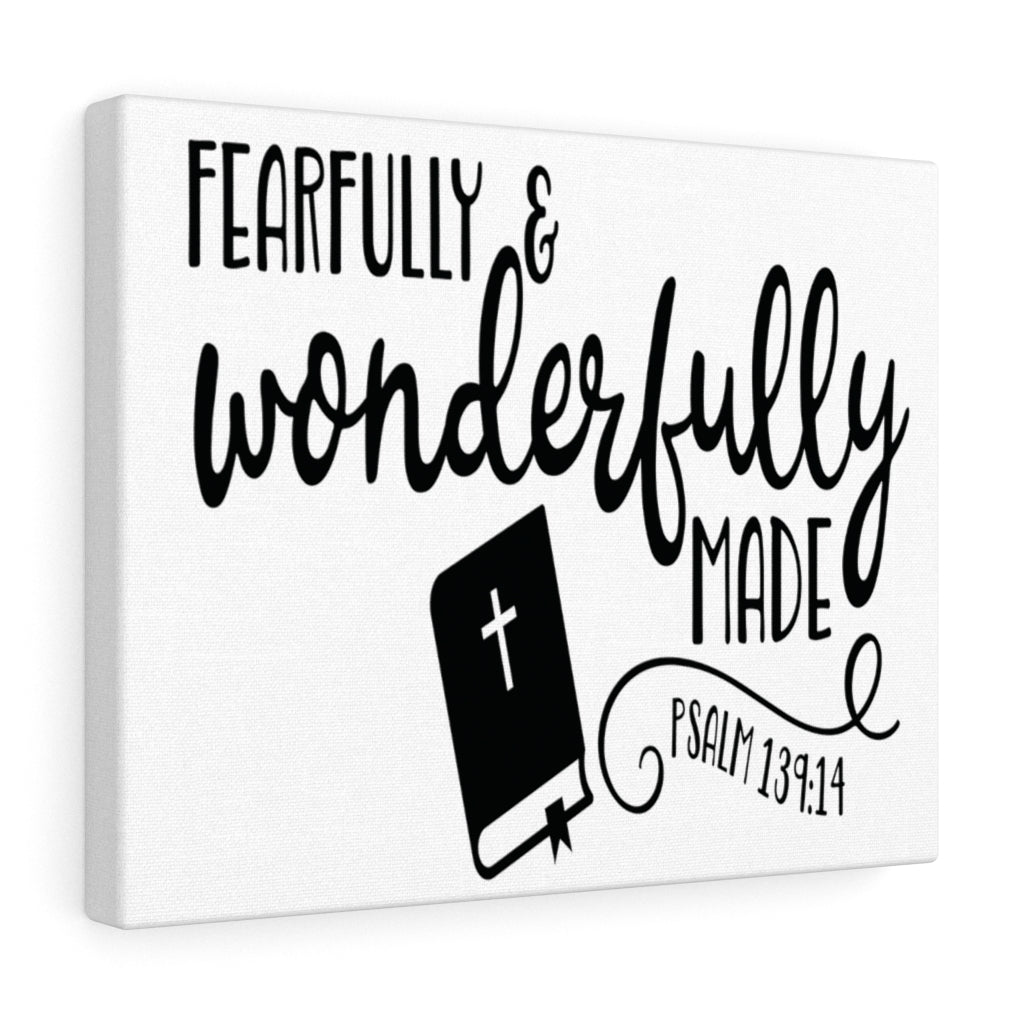 Scripture Walls Fearfully and Wonderfully Bible Psalm 139:14 Bible Verse Canvas Christian Wall Art Ready to Hang Unframed-Express Your Love Gifts