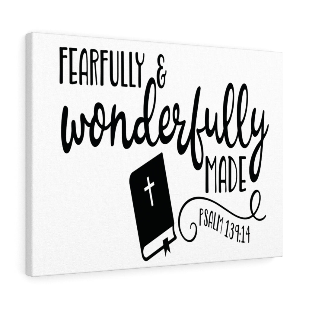 Scripture Walls Fearfully and Wonderfully Bible Psalm 139:14 Bible Verse Canvas Christian Wall Art Ready to Hang Unframed-Express Your Love Gifts