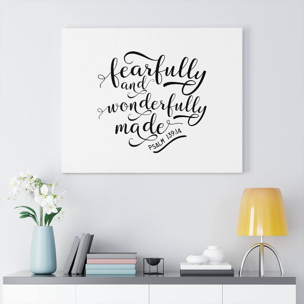 Scripture Walls Fearfully Psalm 139:14 Bible Verse Canvas Christian Wall Art Ready to Hang Unframed-Express Your Love Gifts