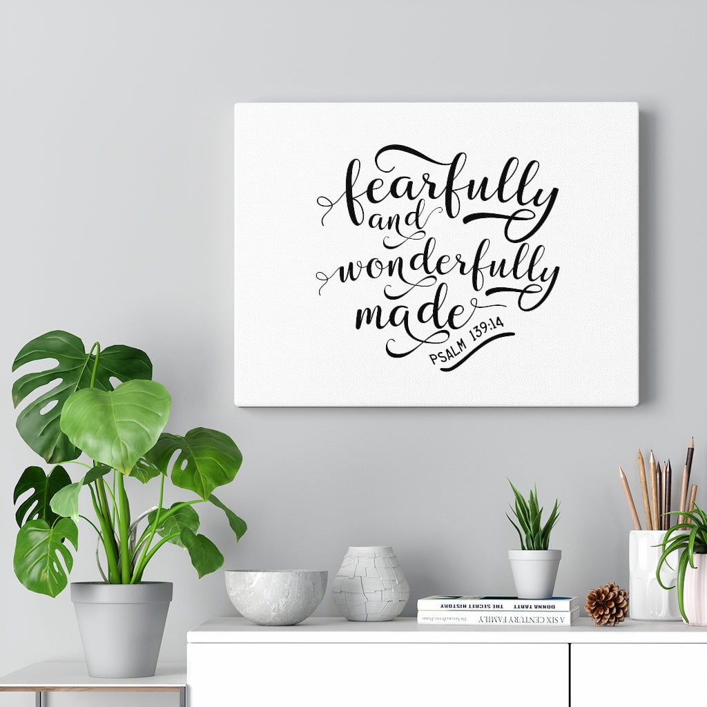 Scripture Walls Fearfully Psalm 139:14 Bible Verse Canvas Christian Wall Art Ready to Hang Unframed-Express Your Love Gifts