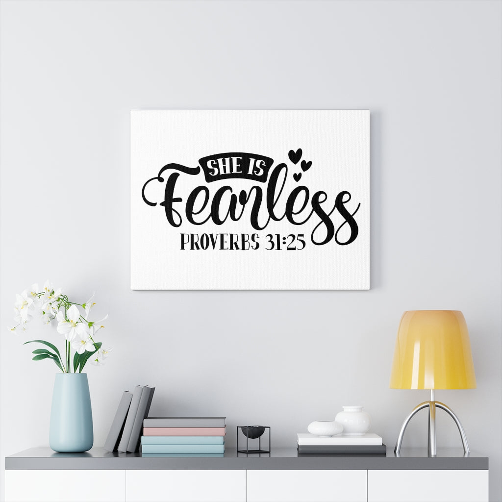 Scripture Walls Fearless Proverbs 31:25 Bible Verse Canvas Christian Wall Art Ready to Hang Unframed-Express Your Love Gifts