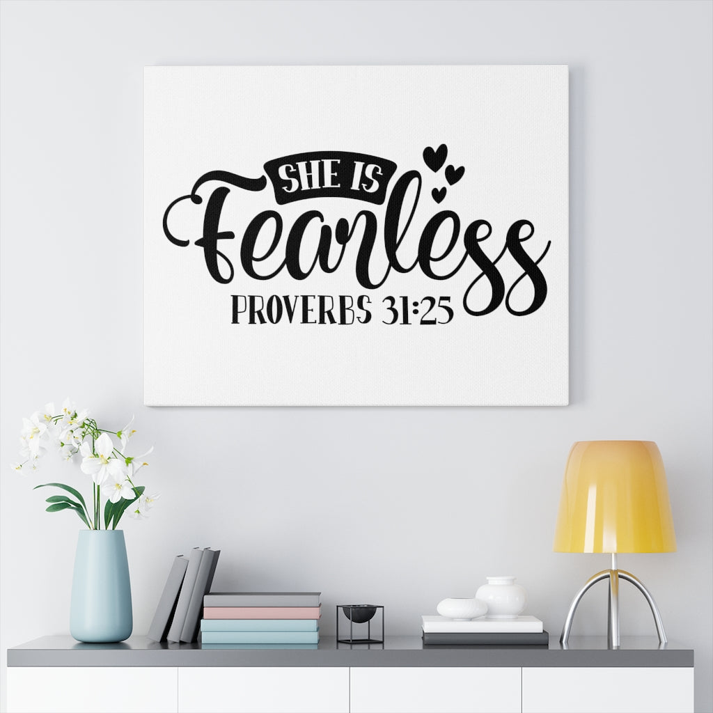 Scripture Walls Fearless Proverbs 31:25 Bible Verse Canvas Christian Wall Art Ready to Hang Unframed-Express Your Love Gifts