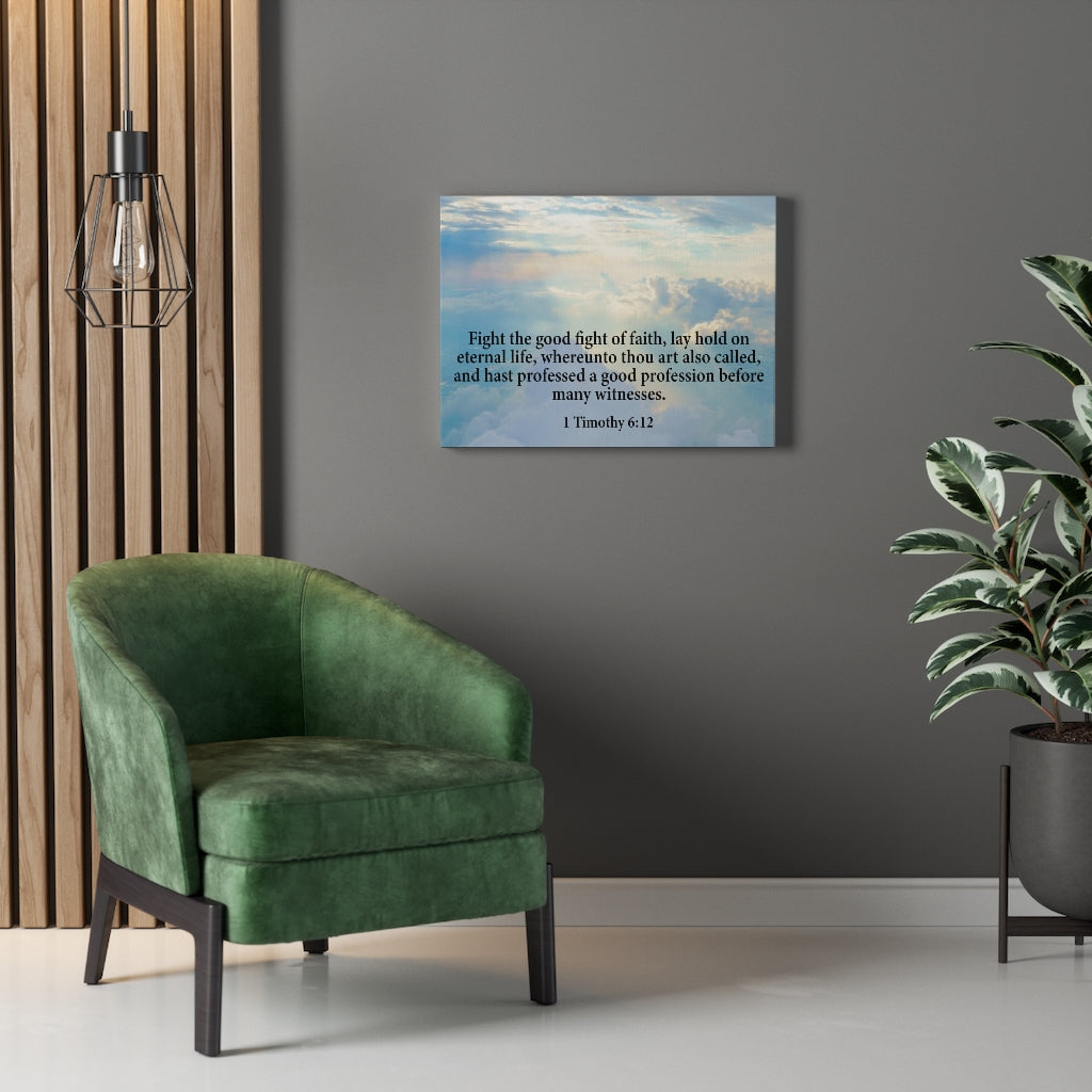 Scripture Walls Fight The Good Fight 1 Timothy 6:12 Christian Home Decor Bible Art Unframed-Express Your Love Gifts