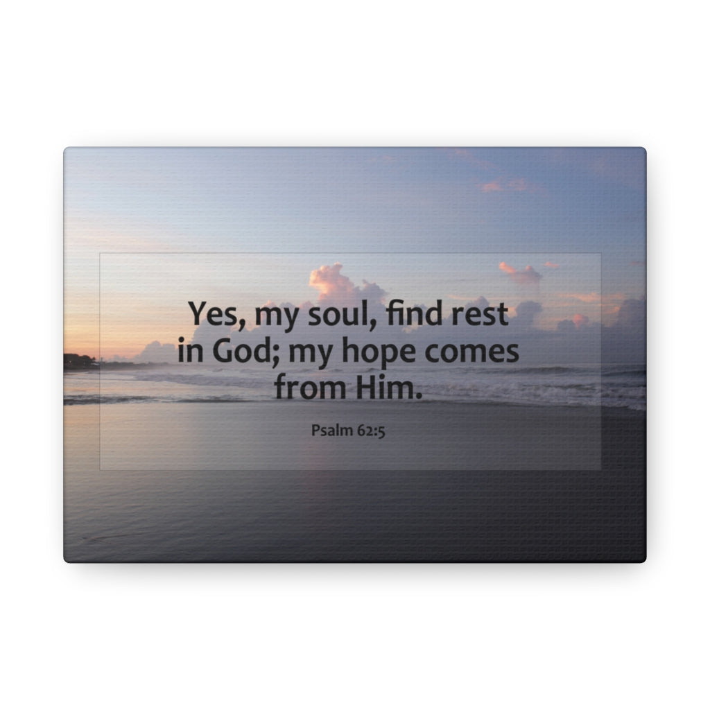 Scripture Walls Find Rest In God Psalm 62:5 Bible Verse Canvas Christian Wall Art Ready to Hang Unframed-Express Your Love Gifts