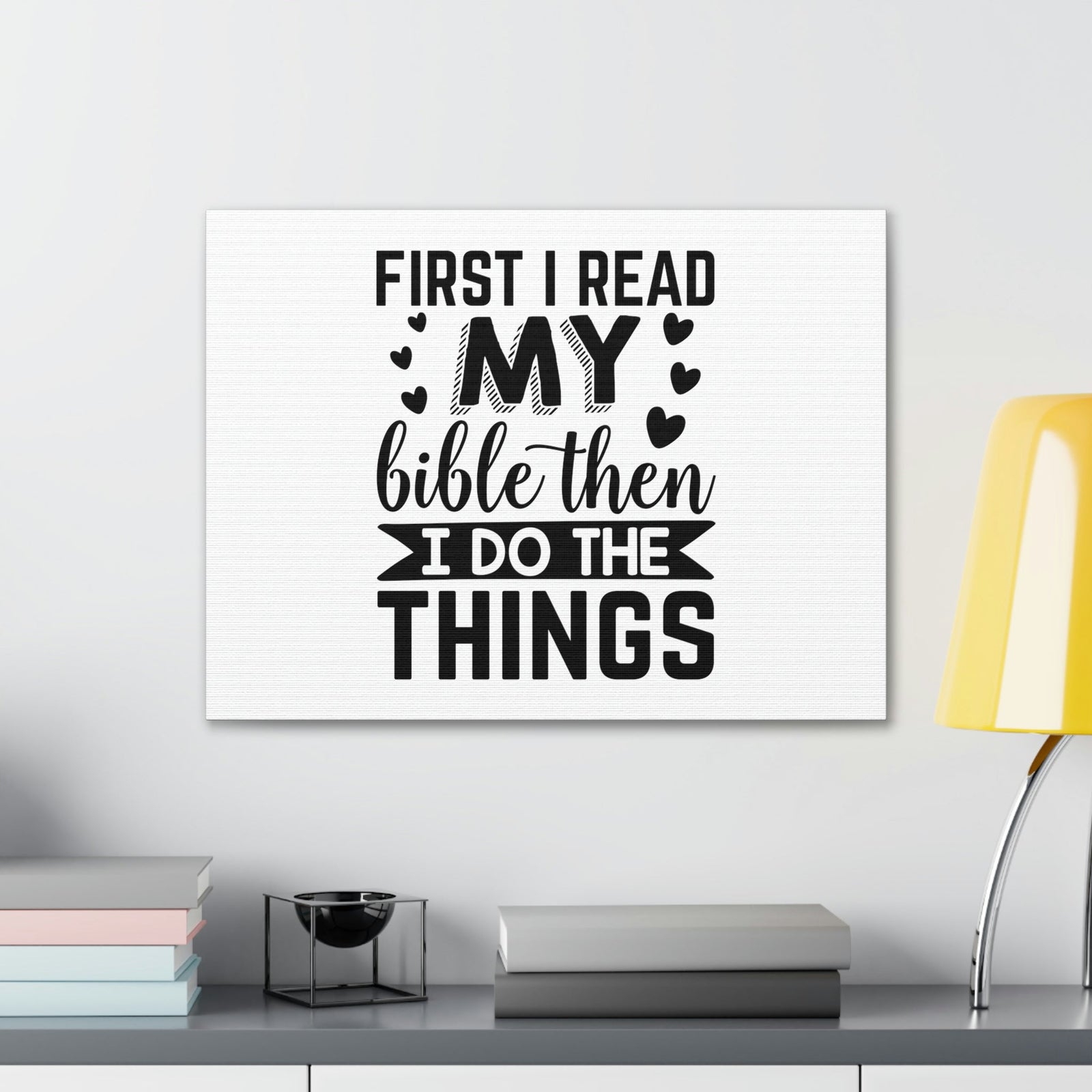 Scripture Walls First I Read My Bible Psalm 119:105 Christian Wall Art Bible Verse Print Ready to Hang Unframed-Express Your Love Gifts