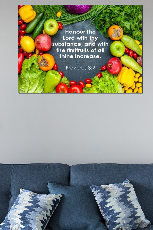 Scripture Walls Firstfruits Proverbs 3:9 Wall Art Bible Verse Print Ready to Hang Unframed-Express Your Love Gifts