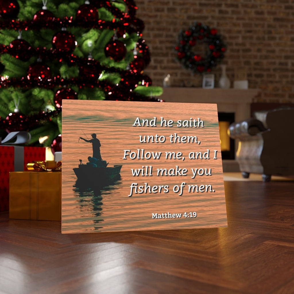 Scripture Walls Fishers Of Men Matthew 4:19 Bible Verse Canvas Christian Wall Art Ready to Hang Unframed-Express Your Love Gifts