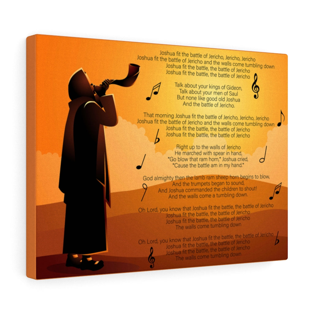 Scripture Walls Fit the Battle of Jericho Joshua 6:15-21 Bible Verse Canvas Christian Wall Art Ready to Hang Unframed-Express Your Love Gifts