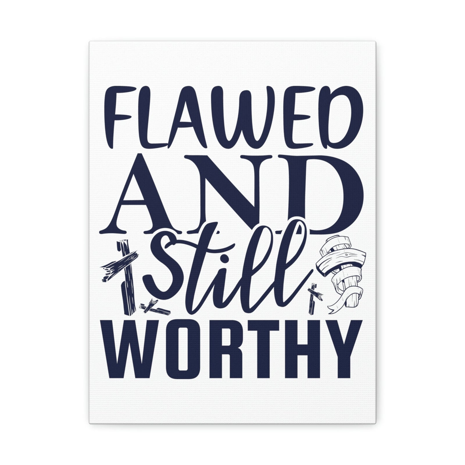Scripture Walls Flawed And Still Worthy Romans 5:8 Christian Wall Art Print Ready to Hang Unframed-Express Your Love Gifts