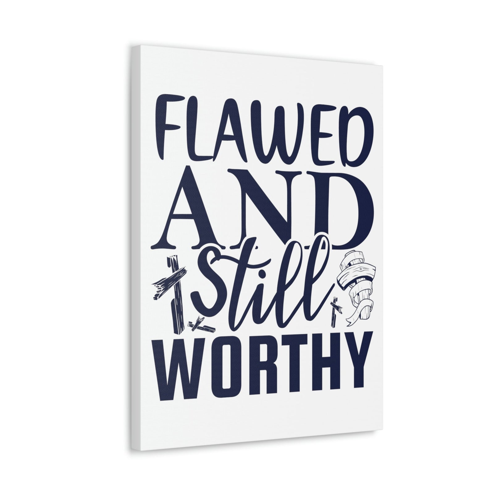 Scripture Walls Flawed And Still Worthy Romans 5:8 Christian Wall Art Print Ready to Hang Unframed-Express Your Love Gifts